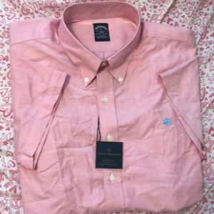 Brooks Brothers ShortSleeve Salmon Dress Shirt 2XL